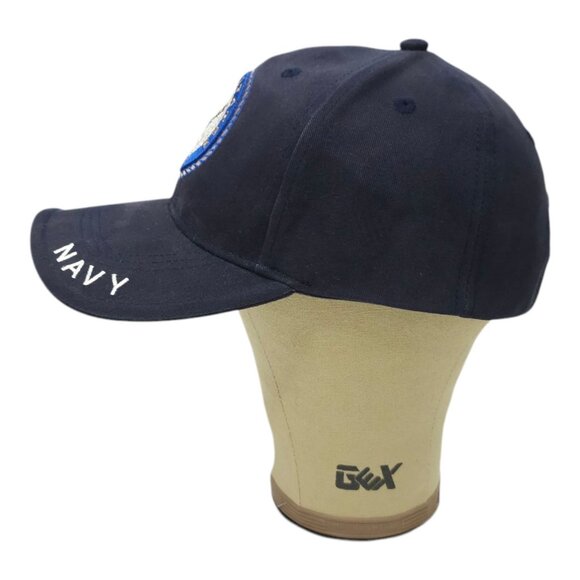 United States Navy Embroidered Patch Strapback Cap Trucker Baseball Hat Blue - Picture 11 of 14